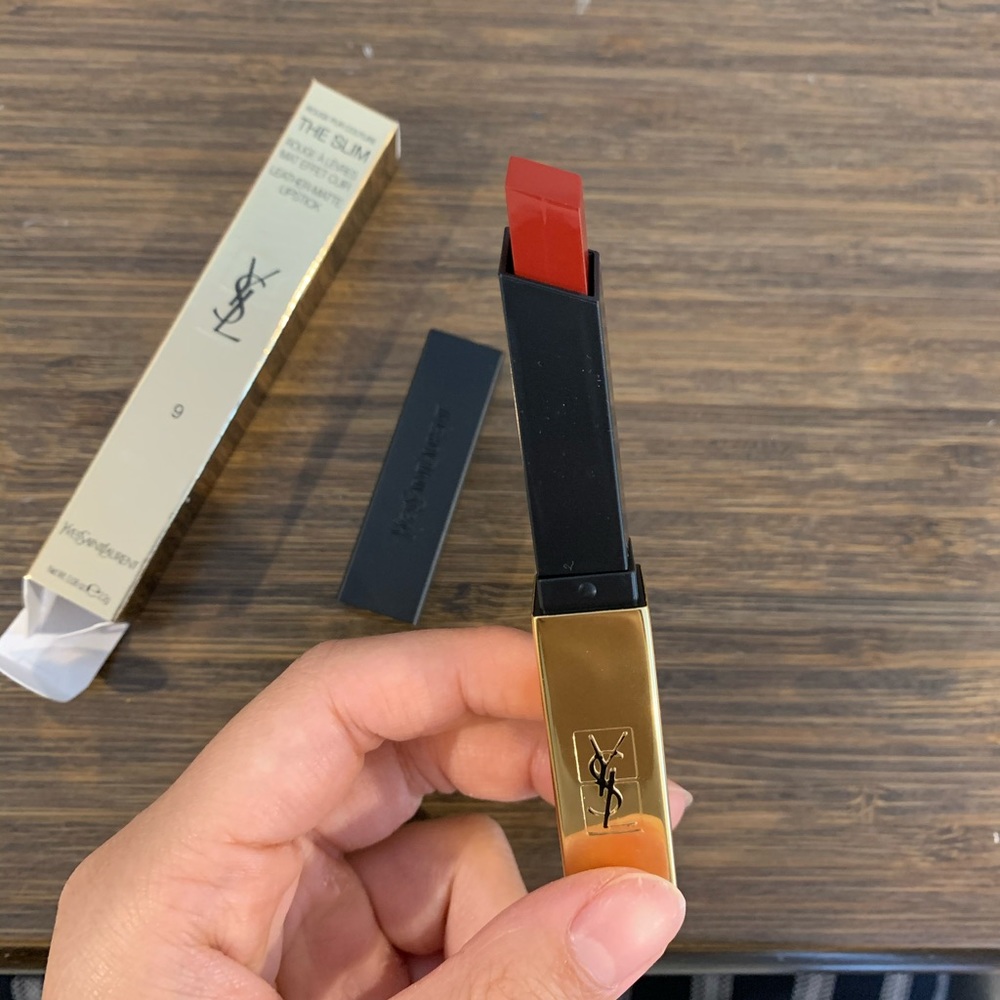 YSL the slim matte lipstick in 9 Red Enigma